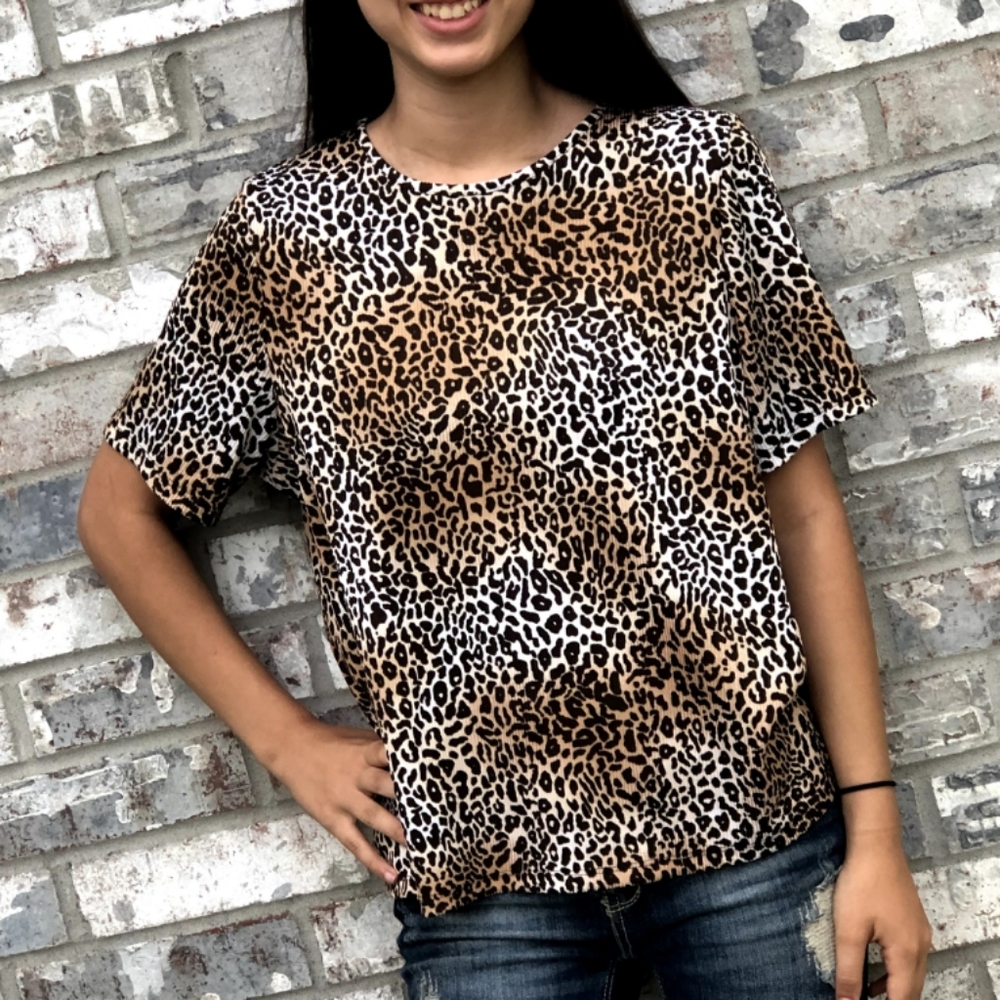 2/$30 Allison Daley Womens Leopard Print Top
